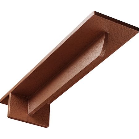Ekena Millwork Heaton Hidden Support Steel Bracket w/ 8" Support Depth, Hammered Copper 3"W x 12"D x 2"H BKTM03X12X02HEHCO